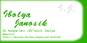 ibolya janosik business card